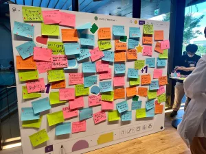 Physical “FigJam board” freedom wall